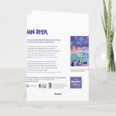 芸術カード: 動物園の紫色のペンギンのパーティー カード (裏面)