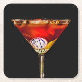 芸術ガラスのNegroni スクエアペーパーコースター (正面)