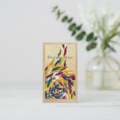 芸術ガラスはクラシックでエレガントな名刺を去ります 名刺 (スタンド正面)