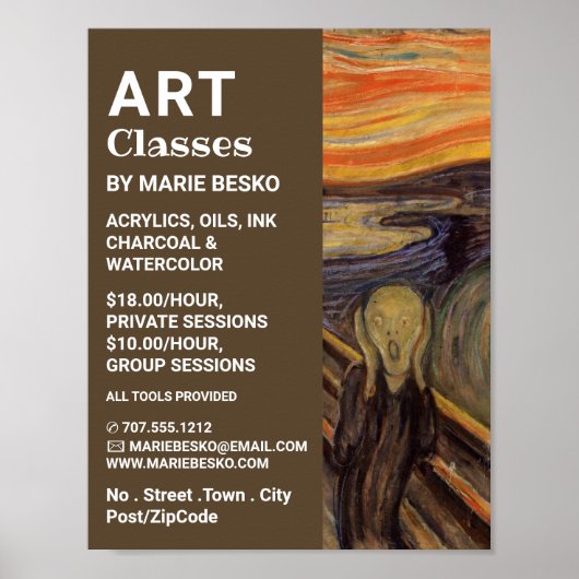 芸術クラスのエドバード・ムンクによる悲鳴 ポスター (正面)