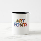 芸術フォント ツートーンマグカップ (中央)