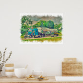 芸術ポスター6を運転する青い水槽のトラックのハイウェー ポスター (キッチン)