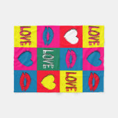 芸術ポップ・アートの愛 フリースブランケット (正面(横))