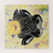 芸術リラックスと復元 – 女と蝶 ジグソーパズル (横)