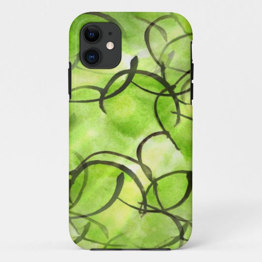 芸術前衛手のペンキの背景の緑 Case-Mate iPhoneケース (裏面)