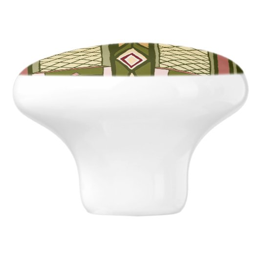 芸術及び技術のステンドグラスのインスパイアドアは引っ張ります セラミックノブ (側面)