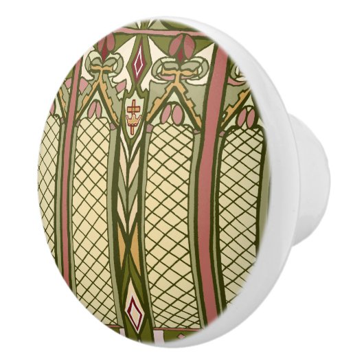 芸術及び技術のステンドグラスのインスパイアドアは引っ張ります セラミックノブ (右)