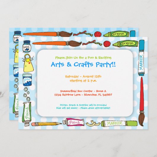 芸術及び技術のパーティの招待状 招待状 (正面/裏面)