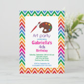 芸術及び技術の子供のペンキの誕生会 招待状 (スタンド正面)