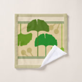 芸術及び技術の幾何学的なイチョウパターン バスタオルセット (ウォッシュタオル)