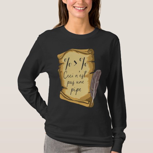芸術史 Ceci n'est Pas Une Pipe データサイエンティスト Tシャツ (正面)