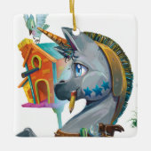 芸術品を気取ったバードハウスホリデーオーナメントを構築 セラミックオーナメント (正面)