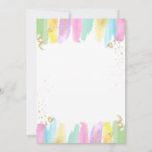 芸術品を気取ったパーティーブラシクラフト絵画ズ・ガール誕生日 招待状 (裏面)