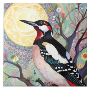 芸術品を気取った素晴らし絵を描鳥 タイル