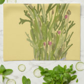 芸術品を気取った花カラフル+名前をカスタムする キッチンタオル (折り畳み)