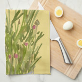 芸術品を気取った花カラフル+名前をカスタムする キッチンタオル (四つ折り)