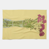芸術品を気取った花カラフル+名前をカスタムする キッチンタオル (横)