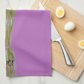芸術品を気取った花カラフル+名前をカスタムする キッチンタオル (四つ折り)
