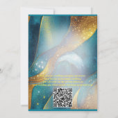 芸術品を気取った金ゴールド抽象芸術花招待状 招待状 (裏面)