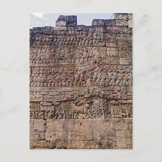 芸術場面、Bayonの寺院、シェムリアップを切り分ける壁 ポストカード (正面)