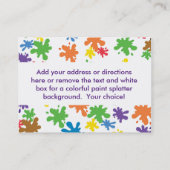 芸術家およびペインターのPlaydateカード コーリングカード (裏面)