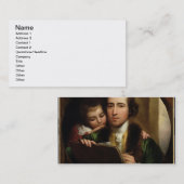 芸術家および彼の息子Raphael、c.1773 (油はできます 名刺 (正面/裏面)