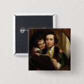 芸術家および彼の息子Raphael、c.1773 (油はできます 缶バッジ (正面&裏面)
