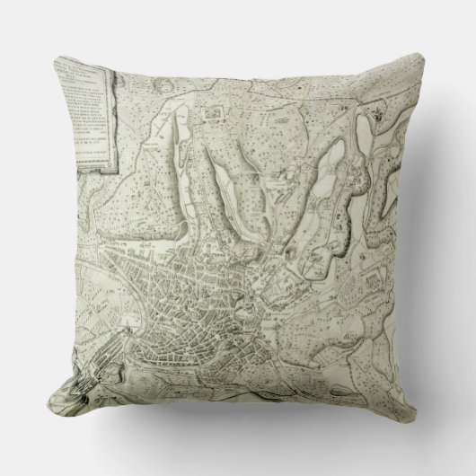 芸術家が刻むローマ市の地図1 クッション (正面)