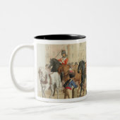 芸術家が刻む宝くじ車輪1805年(a ツートーンマグカップ (左)