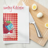 芸術家によるさくらんぼの台所タオルのバスケット キッチンタオル (四つ折り)