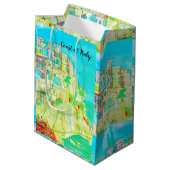 芸術家によるイタリアのギフトバッグのアマルフィの海岸 ミディアムペーパーバッグ (裏面アングル)