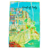 芸術家によるイタリアのギフトバッグのアマルフィの海岸 ミディアムペーパーバッグ (裏面)