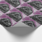 芸術家によるキャロルZeock天使のパグの元のスケッチ ラッピングペーパー (角)