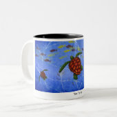 芸術家によるジョンDonato "ウミガメ"のマグ ツートーンマグカップ (正面左)