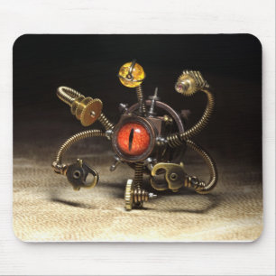 芸術家によるダニエルProulx Steampunkの見る人のロボット マウスパッド