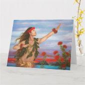 芸術家によるロリ地方Higgins "OhiaそしてLehua"。 8.5x11! カード (黄色い花)