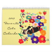 芸術家による2019年の猫のカレンダー カレンダー (カバー)