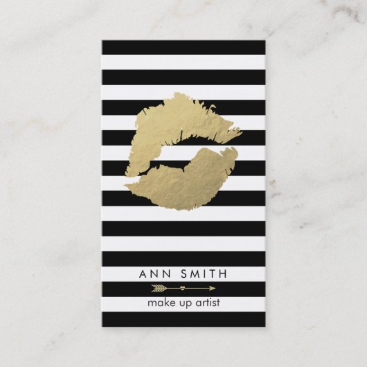芸術家にシックな金ゴールドの黒の名刺を構成して下さい 予約カード (正面)