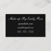 芸術家に紫色のグリッターの口紅のキスを構成して下さい 名刺 (裏面)