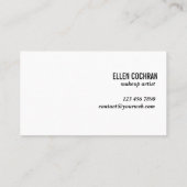 芸術家のためのクラシックな最小主義の粋な名刺 名刺 (裏面)