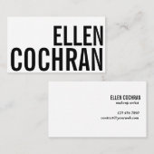 芸術家のためのクラシックな最小主義の粋な名刺 名刺 (正面/裏面)