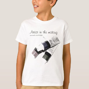 芸術家のアクリルペンキの管の写真 Tシャツ