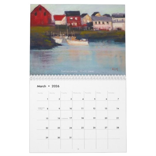 芸術家のカレンダーの目を通して見たアイスランド カレンダー (3月 2026)