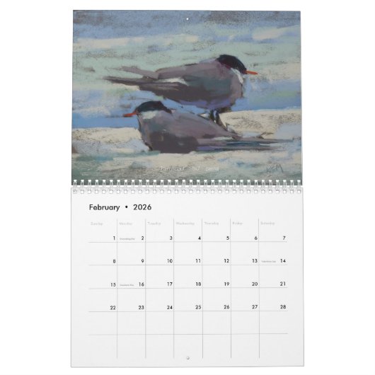 芸術家のカレンダーの目を通して見たアイスランド カレンダー (2月 2026)