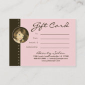 芸術家のギフトカードにかわいらしいピンクの女性を構成して下さい 割引カード (裏面)