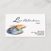 芸術家のスタジオの芸術の引くことの学校教師のパレットカード 名刺 (正面)