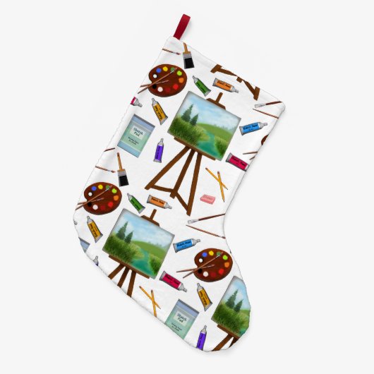 芸術家のスタジオの芸術はクリスマスのストッキングを供給します ラージクリスマスストッキング (正面 (吊り時))