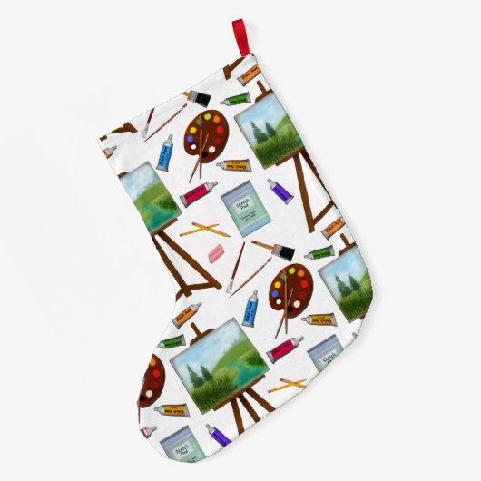 芸術家のスタジオの芸術はクリスマスのストッキングを供給します ラージクリスマスストッキング (裏面 (吊り時))