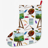 芸術家のスタジオの芸術はクリスマスのストッキングを供給します ラージクリスマスストッキング (裏面)