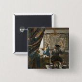 芸術家のスタジオ、c.1665-66 (キャンバスの油) 缶バッジ (正面&裏面)